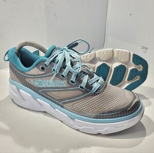 HOKA ONE ONE CONQUEST 3 ATHLETIC SHOES GRAY PAVEMENT GULL BLUE WOMEN'S SIZE 8